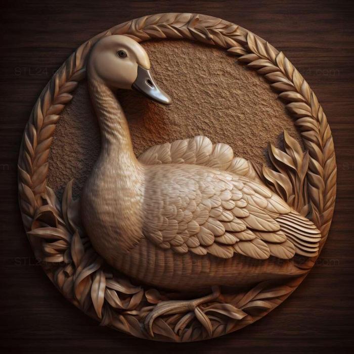 Nature and animals (goose 3, NATURE_3695) 3D models for cnc
